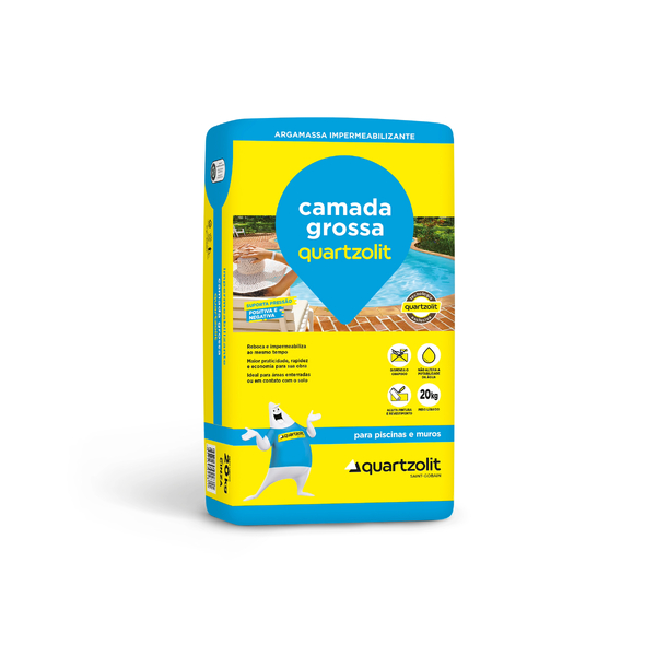 Argamassa Monocomponente Quartzolit Camada Grossa 20kg Cinza