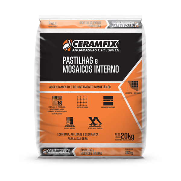 Argamassa Pastilhas e Mosaicos Interno Azul Claro 20kg Ceramfix