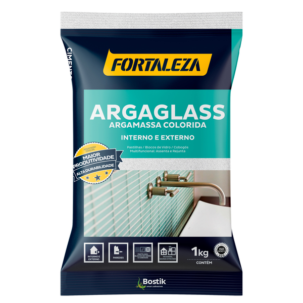 Argamassa Pastilhas e Mosaicos Interno e Externo Branco 1kg Fortaleza