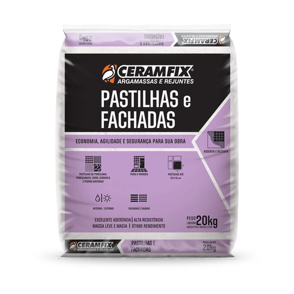Argamassa Pastilhas e Mosaicos Interno e Externo Branco 20kg Ceramfix
