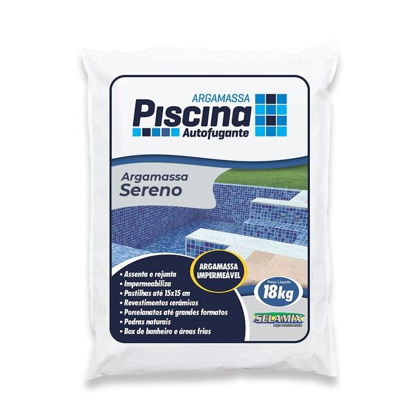 Argamassa Piscina Aut. Impermeável Cor Sereno 18kg