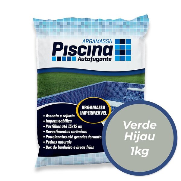 Argamassa Piscina Aut. Impermeável Cor Verde Hijau 18kg