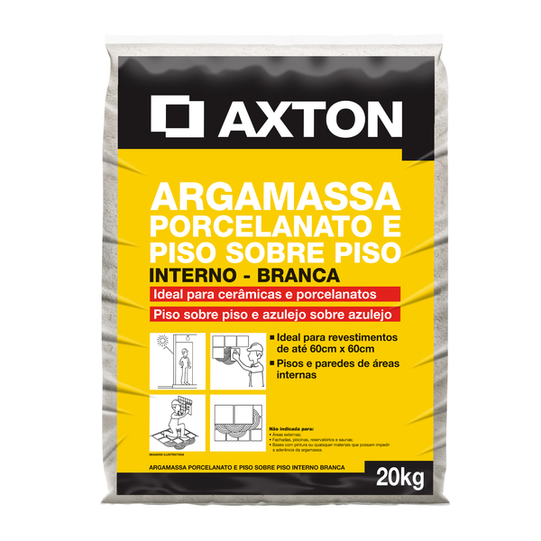 Argamassa Piso sobre Piso Interno Branco 20kg Axton