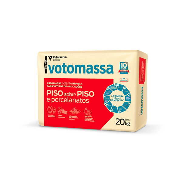Argamassa Piso sobre Piso Interno e Externo Branco 20kg Votoran