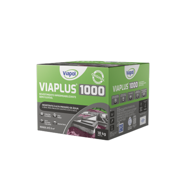 Argamassa Polimérica Impermeabilizante Semiflexível Viapol Viaplus 1000 18kg Cinza