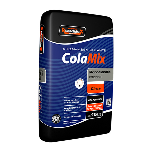 Argamassa Porcelanato Colamix Interno Cinza 15kg Rejuntamix