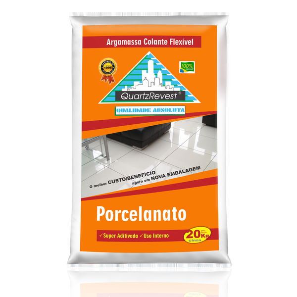 Argamassa Porcelanato Interno Cinza 20kg Quartz Revest