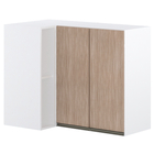 Armário Canto Reto Branco (Prof. 60cm)2 Portas Cumaru 75x95x60cm Pérola-Suprema Luciane