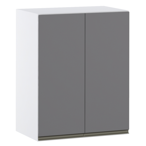 Armário 60cm Branco 2 Portas Cinza Puro 75x60x36,5cm Pérola-Suprema Luciane