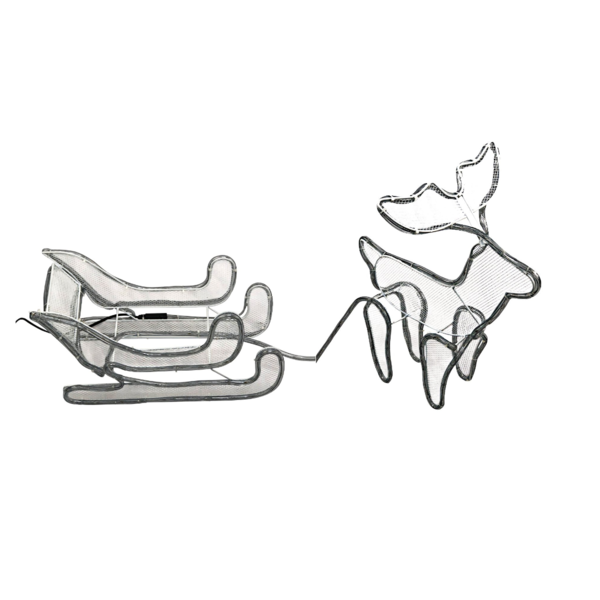 Armação De Rena Com Trenó Natalina Led À Prova D'água 220v