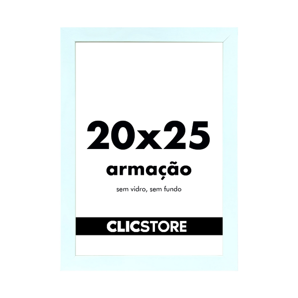 Armação Moldura 20x25cm Sem Vidro E Sem Fundo Branco
