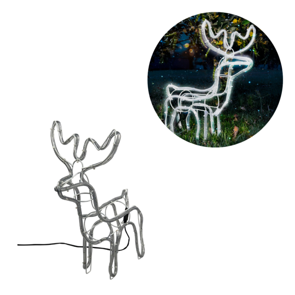 Armação Rena Macho De Led Média Natal 112 Lâmpadas Decoração