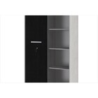 Armário 01 Porta De Correr Ártico Com Preto - Plata Móveis