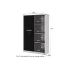 Armário 01 Porta De Correr Ártico Com Preto - Plata Móveis