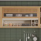 Armário 120cm 1 Porta Horizontal Com Vidro, Nicho E Garrafeir