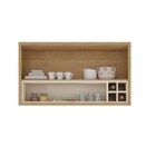 Armário 120cm 1 Porta Horizontal Com Vidro, Nicho E Garrafeir