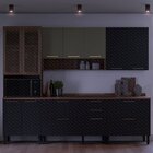 Armário 120cm 3 Portas 1 Nicho Avelã  Mel/grafite