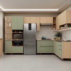 Armrio 3 Portas 120x80x32cm Madeira Domus Carvalho UV e Verde Luciane
