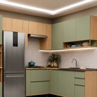 Armrio 3 Portas 120x80x32cm Madeira Domus Carvalho UV e Verde Luciane