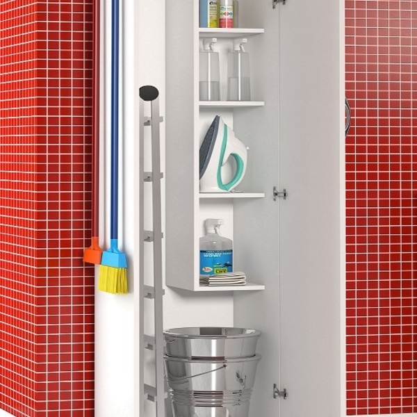 Armário 1 Porta Cozinha Branco 4 Rodinhas