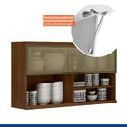 Armário 1 Porta Em Vidro Tarantela Chocolate