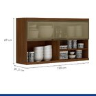 Armário 1 Porta Em Vidro Tarantela Chocolate