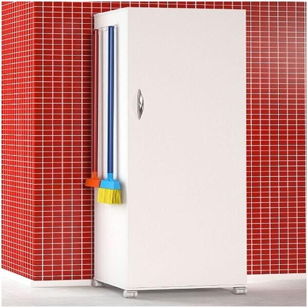 Armário 1 Porta Lavanderia Branco + Rodas Armazenamento