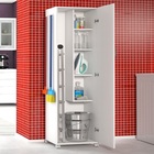 Armário 1 Porta Lavanderia Branco   Rodinhas