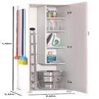 Armário 1 Porta Lavanderia Branco Com Móvel 4 Rodinhas