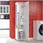 Armário 1 Porta Lavanderia Branco E Rodas Para Armazenamento