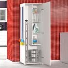 Armário 1 Porta Para Lavanderia Branco & 4 Rodas