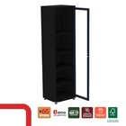 Armário 1 Portas Com Moldura 4 Prateleiras Ap190s Preto/azul