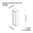 Armário 1 Portas Com Moldura 4 Prateleiras Ap190s Preto/azul