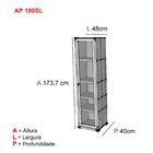 Armário 1 Portas Com Moldura 4 Prateleiras Ap190sl Aço