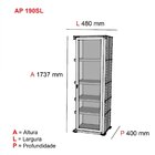 Armário 1 Portas Com Moldura 4 Prateleiras Ap190sl Aço