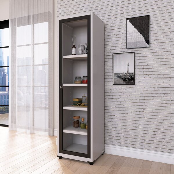 Armário 1 Portas Com Moldura 4 Prateleiras Ap190sl Aço