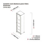 Armário 1 Portas Com Moldura 4 Prateleiras Ap190sl Aço