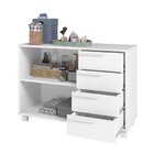 Armário 1 Prateleira 4 Gavetas Branco