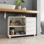 Armário 1 Prateleira 4 Gavetas Branco