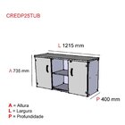 Armário 2 Portas 1 Nicho Pivot Credenza Cred2ptp25