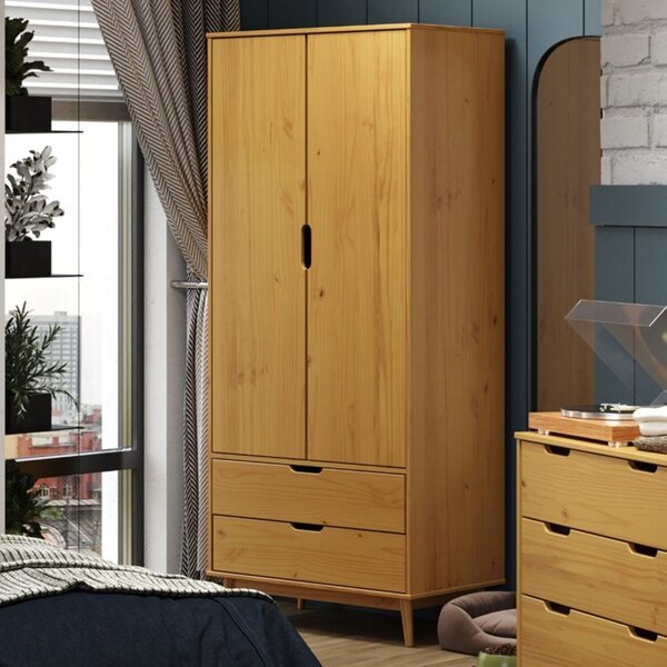 Armário 2 Portas 2 Gavetas Em Madeira Maciça Linha Nórdica Ye