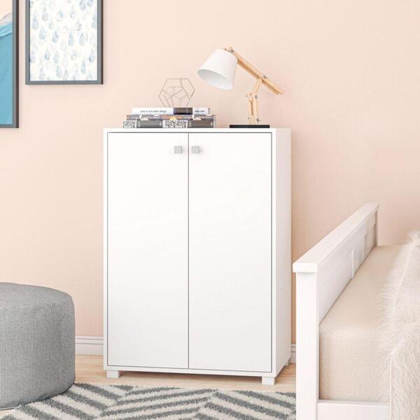 Armario 2 Portas 2 Prateleiras Branco Mdp 15mm