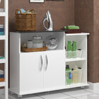 Armário 2 Portas Banheiro Tampo Preto De Chão