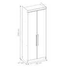 Armário 2 Portas Clark Nogal