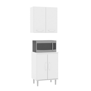 Armario 2 Portas Com Balcao Microondas Branco Leroy Merlin