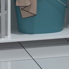 Armário 2 Portas De Chão Lavanderia Branco   Rodas