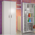 Armário 2 Portas Lavanderia Branco Rodinhas