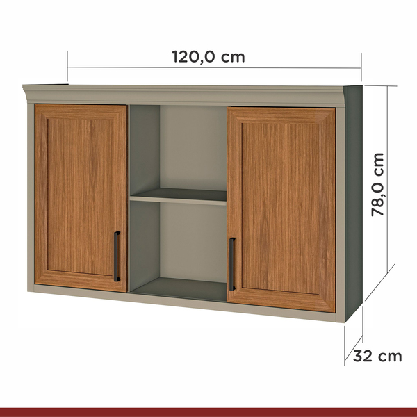 Armário 2 Portas Nicho Diamante Fendi Feijo 120