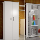 Armário 2 Portas Para Lavanderia Branco + Rodas