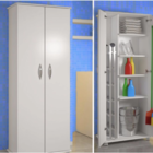 Armário 2 Portas Para Lavanderia Branco Com Rodas